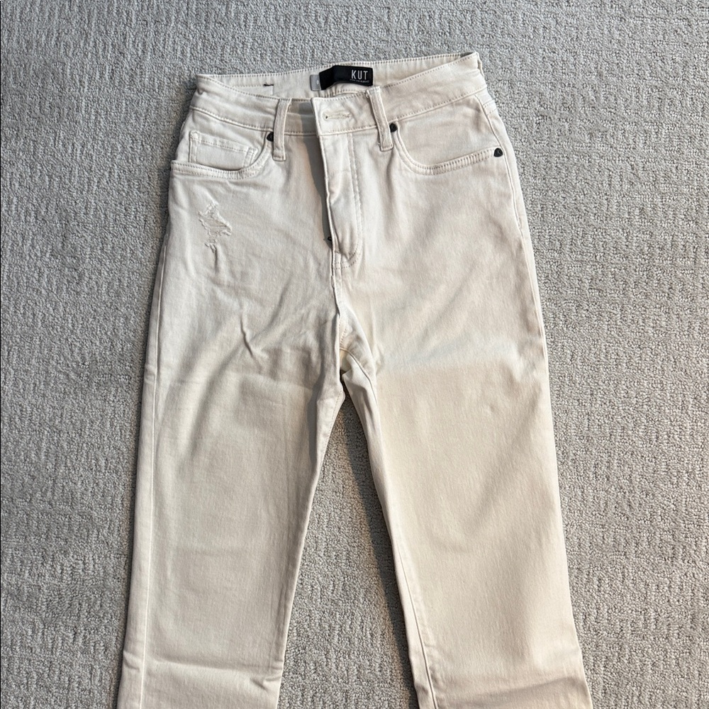 Women's Cream skinny jeans - Picture 2 of 4